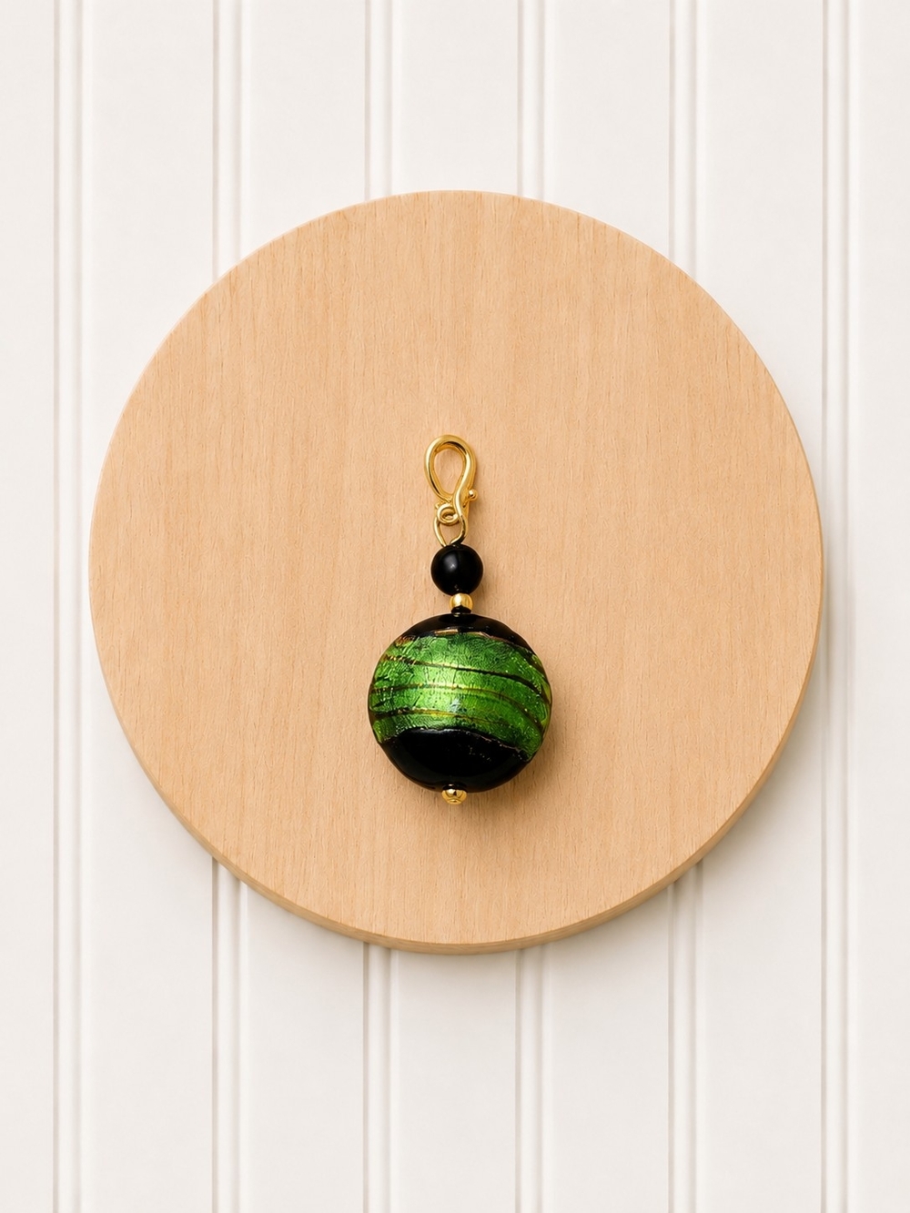 Handmade Green and Black Obsidian For Protection Phone Charm